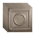 thumbnail image 1 of FASÄDE Rosette Decorative Vinyl 2ft x 2ft Lay in Ceiling Panel in Galvanized Steel (5 Pack), 1 of 5