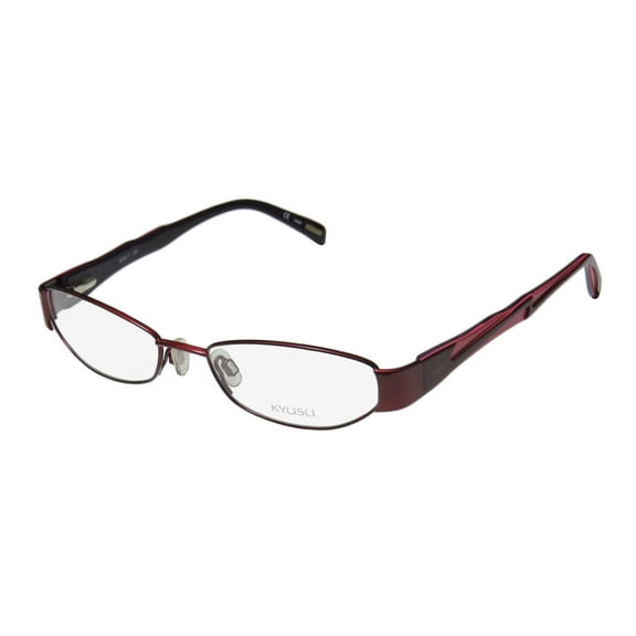 NEW KYUSU 1004 MENS/WOMENS DESIGNER FULL-RIM BURGUNDY / ROSE UNIQUE DESIGN WITH SOFT NOSEPADS FRAME DEMO LENSES 52-17-135 SPRING HINGES EYEGLASSES/EYE GLASSES
