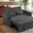 thumbnail image 4 of 3-in-1 Sleeper Sofa with Pull Out Bed,Loveseat Sofa Bed,Modern 2 Seater Convertible Small Couch with Pockets and USB for Living Room Bedroom Apartment (Dark Gray, Corduroy), 4 of 7