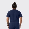 thumbnail image 2 of SPECTRUM UNIFORMS Wynd Men's Tuckable Scrub Top Medical Uniform V-Neck Soft Fabric, Outfit Ideal for Men at Hospital Workspace, Medical Practice, and Professionals - Pack of 2 Navy Blue, 2 of 4