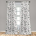 thumbnail image 5 of Ambesonne Bowling Curtains, Scattered Game, Pair of 28"x63", Grey White Red, 5 of 5