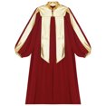 thumbnail image 5 of iiniim  Kids Girls Graduation Gown Color Block Stand Collar Long Sleeve Zipper Robe Dress Burgundy 16, 5 of 7