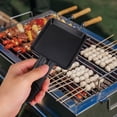 thumbnail image 4 of 4Sets Mini Raclette Grill Pan Rectangular Stainless Steel Wood Cheese Melting Grilling Quick Heating, 4 of 8