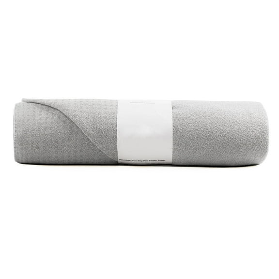 Yoga Mat Towel Microfiber Mat-Sized Yoga Towel for Hot Yoga-Light Gray