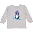 thumbnail image 3 of Inktastic Snowboard Penguin Boys or Girls Long Sleeve Toddler T-Shirt, 3 of 5