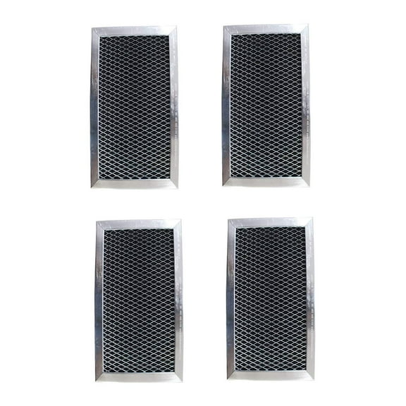 Replacement Carbon Filters compatible with GE: WB02X10733, JX81B - 6 3/8 x 8 11/16 x 3/8 (4-Pack)
