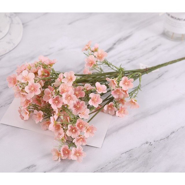 Flores artificiales de imitación de estrella, pegamento suave, sensación pequeña y fresca, flor de plástico, decoración del hogar, boda