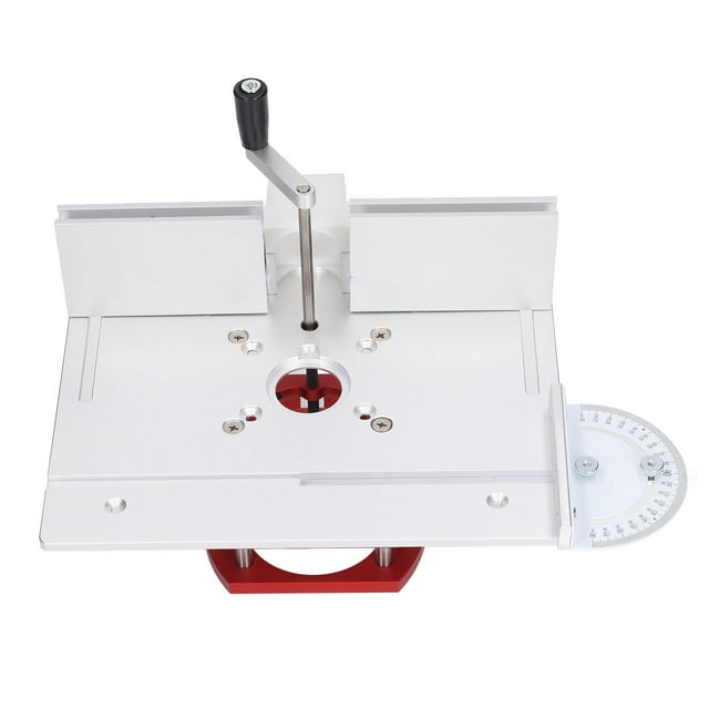 Router Lift Kit, Router Lift with Top Plate Router Lifting Base Woodworking Slotting Trimming Chamfering Table Top,Manual Operation, Light Sleeves