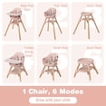 thumbnail image 4 of Infans 6-in-1 Convertible Wooden Baby Highchair Infant Feeding Chair w/ Removable Tray, 4 of 7
