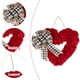 thumbnail image 3 of Corona de San Valentín para puerta de entrada, corona de arpillera con forma de corazón, corona de San Valentín para puerta con lazo de cuadros escoceses, 3 of 5