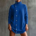 thumbnail image 2 of Edvintorg Long Sweaters for Women Turtleneck Long Sleeve Ribbed Knitted Tops with Side Buttons Business Casual Fall Sweater Plus Size, 2 of 8