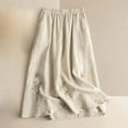 thumbnail image 2 of Skirts Women Plus Size Bohemian Embroidered High Waisted​Twirl-Friendly A-Line Skirt Elegant Drape Long Summer Skirt Beige XXXL, 2 of 7