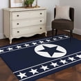 thumbnail image 3 of 3'x5' Rug for Living Room Bedroom, Western Star Ethnic Washable Area Rugs Non-Slip Carpet Mats, Navy Blue Texas Ethnic Stars Vintage Indoor Low Pile Area Rug Runner for Kitchen, Mudroom, 3 of 8