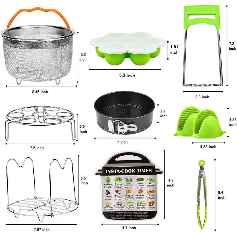 Accessories for Instant Pot, Sugaroom 100 PCS Pressure Cooker Accessories  Set Compatible with Instant Pot Accessories 6 qt 8 quart-2 Steamer Baskets