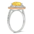 thumbnail image 3 of 2.48 ct Pear Cut Natural Citrine with Simulated Diamond Halo Accents 18K White/Rose Gold Womens Engagement Ring, 3 of 4