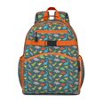 thumbnail image 1 of Minimalist Dinosaur Lover Backpack with Vibrant Baby Dino Pattern and Abstract Retro Floral Artwork, 1 of 6