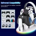 thumbnail image 2 of Game Controller Holder Headset Stand Compatible with Xbox PS5 PS4 Nintendo Switch Pro 2-Tier Colorful Controller Stand Gaming Accessories with 6-Games Organizer Headphone Holder, 2 of 7