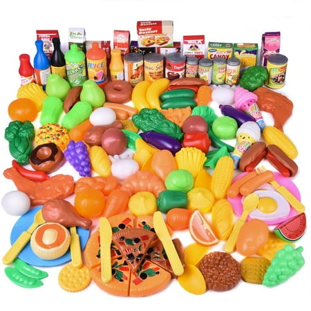 128 Pcs Pretend Play Food Grocery Kitchen Set For Kids Deluxe 128 Pcs Pretend Play Food Grocery Kitchen Set For Kids Deluxe Cooking Game F