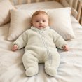 thumbnail image 5 of CAICJ98 Newborn Baby Boy Girl Fleece Outfit Footie Jumpsuit Winter Zipper Long Sleeve One-Piece Romper Snowsuit Warm Clothes,Size 3-6 Months, 5 of 9