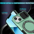thumbnail image 3 of for iPhone 13 Case with Camera Sliding Cover, [Compatible with MagSafe] with Magnetic Ring Kickstand, Military Grade Heavy Duty Protection Phone Case for iPhone 13, Lightgreen, 3 of 10