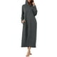 thumbnail image 2 of INSPIRE CHIC Bata de Noche con Cremallera para Mujeres, Bata Larga de Manga Larga con Capucha, Ropa de Casa con Bolsillos, Gris Profundo, 2 of 6