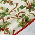 thumbnail image 2 of European Seasonal Christmas Ribbons Tablecloth Beige 60" Round, 2 of 10