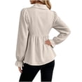 thumbnail image 5 of Tqcoqu Womens Babydoll Peplum Tops Button Up Business Casual Blouse Shirt, Tummy Control Dressy Casual Going Out Blouses,Women's,Size S-XXL, 5 of 7