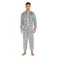 thumbnail image 3 of FORMRS Onesies Pajama for Adults Unisex Hoodie Winter Jumpsuit One Piece Sleepwear, Sizes S-2XL, Small Pink Flower, 3 of 7