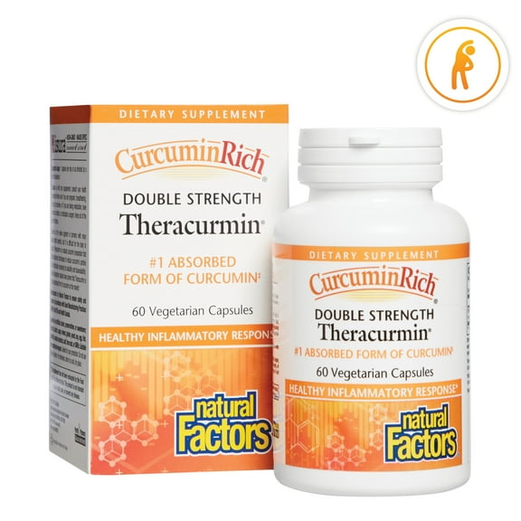 CurcuminRich Double Strength Theracurmin by Natural Factors, Supports Natural Inflammatory Response, Joint and Heart Function, 60 Capsules