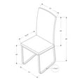 thumbnail image 4 of Monarch Specialties Dining Chair 2Pcs, 38"H, Black LeatherLook, Chrome, 4 of 5
