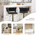 thumbnail image 3 of S-HOME Set of 2 Adjustable Velvet Bar Stools with Back and Arm, Swivel Chairs with Gold Metal Legs for Modern Homes, 3 of 12