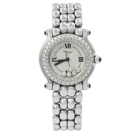 Chopard Happy Diamonds Watches - Pre-Owned Chopard Happy Sport Steel Floating Diamonds Dial Ladies Quartz Watch 27/8294-23