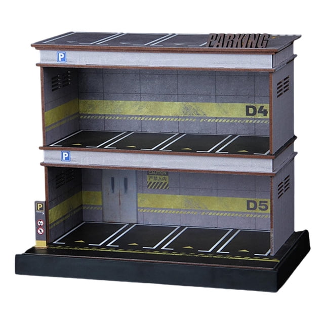 Garaje Acrílico Sunnimix 1:64 Escala Decoraciones de Mesa Pared de Cemento Doble Capa