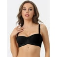 thumbnail image 4 of Unique Bargains Women's Underwire Lightly Bra Soft Unpadded Cup Lingerie Black D 38, 4 of 6