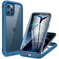thumbnail image 1 of IBAOLEA Glass+ Case for iPhone 12 Pro Max 6.7 inch, 2020 Full-Body Clear Bumper Case with Built-in 9H Tempered Glass Screen Protector for iPhone 12 Pro Max, Ocean Blue, 1 of 7