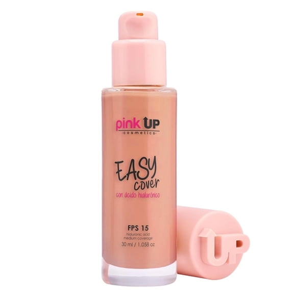 Pink Up Easy Cover Maquillaje Liquido Cobertura Media Base De Agua marron claro