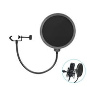 OZS Microphone Pop Filter Dual Layered Pop Shield with Flexible 360°Gooseneck Clip Stabilization Arm