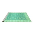 thumbnail image 2 of Ahgly Company Machine Washable Indoor Rectangle Oriental Turquoise Blue Traditional Area Rugs, 5' x 7', 2 of 4