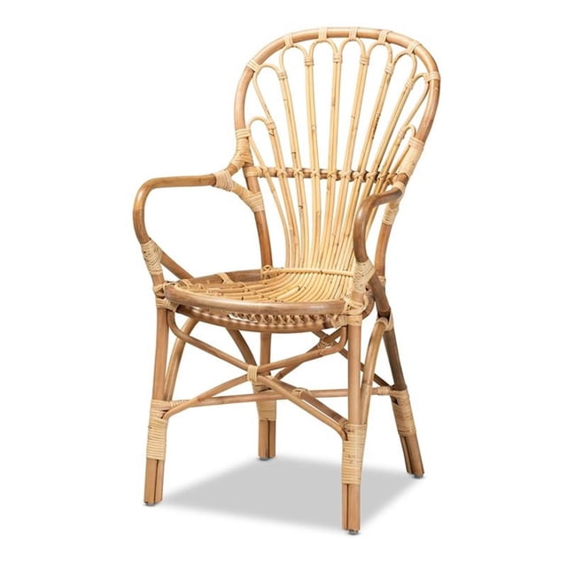 Baxton Studio Sheraton Fauteuil en Rotin Naturel Fini