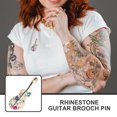 thumbnail image 4 of MasteelfCA Rhinestone Guitar Brooch Pin Crystal Guitar Lapel Pin Musical Instrument Lapel Pin, 4 of 7