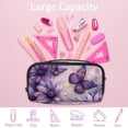 thumbnail image 4 of MUOOUM Pencil Case, Purple Daisy Flower Butterfly Large Capacity Pencil Pouch Stationery Pen Bag, 4 of 7