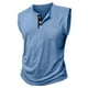 thumbnail image 4 of pstuiky Camisetas sin mangas, Camiseta sin mangas con cuello redondo, sin mangas, con bolsillos y botones, versátil, de color liso, a la moda para hombre Tops elegantes para mujer s, 4 of 5