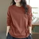 thumbnail image 2 of Ropa urbana para mujer,Camiseta de manga larga para mujer, cuello redondo informal, tela de poliéster, ajuste suave y cómodo, ideal para el hogar o el trabajo, sopatenor, 2 of 8
