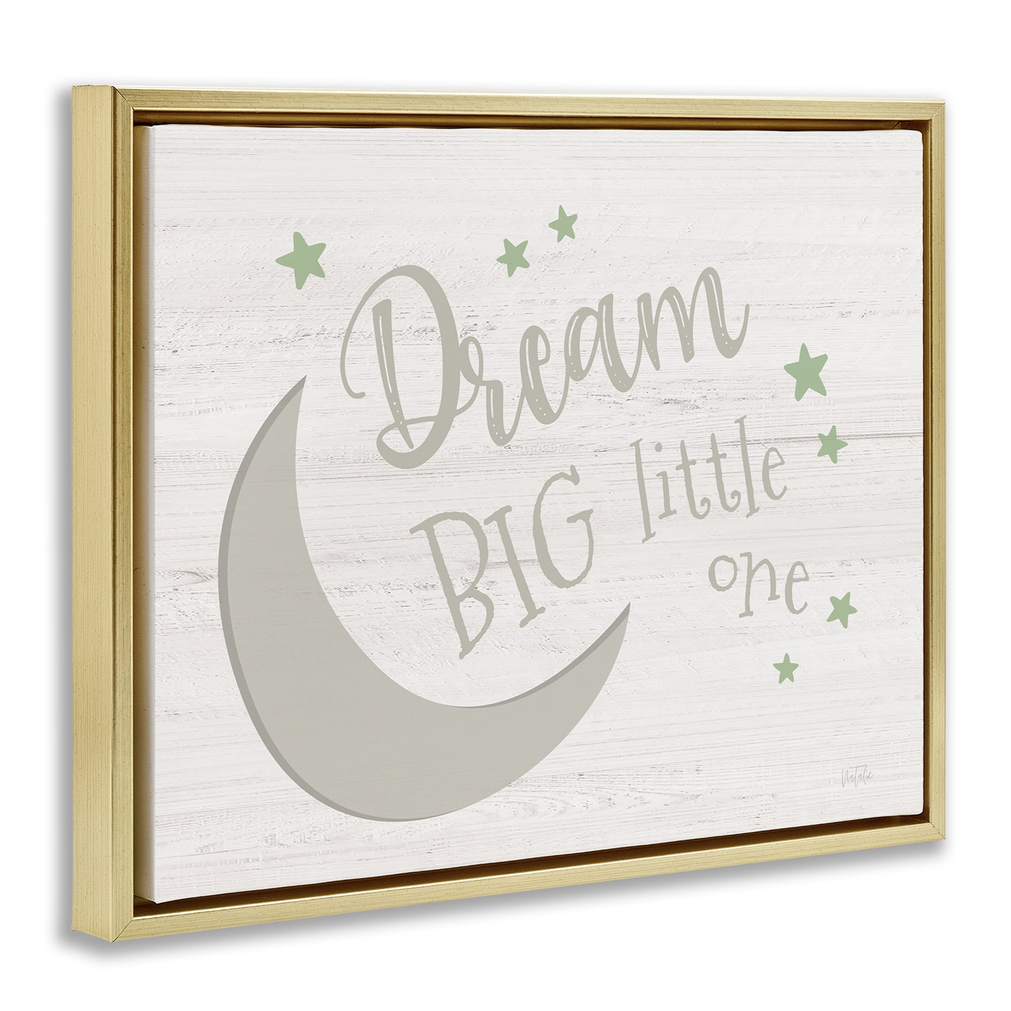 Stupell Industries Dream Big Little One Landscape & Nature Painting Gold Floater Framed Canvas Art Print Wall Art, 21 x 17
