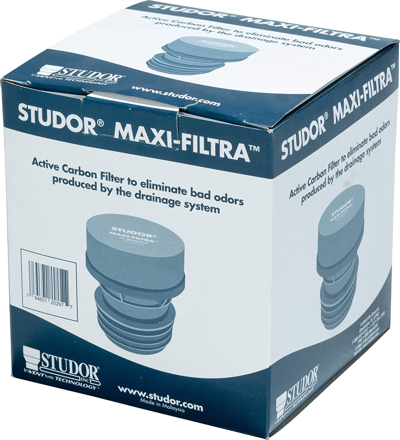 Studor Maxi-Filtra Two Way Carbon Filter Vent For Septic Tank Drain Sewage Smell 