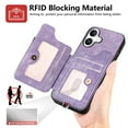 thumbnail image 5 of for iPhone 17 Phone Case Wallet with Card Holder,PU Leather Flip Folio Case,RFID Blocking Ring Holder Kickstand Wrist Strap Magnetic Protective Women Men Cover,Purple,For iPhone 17, 5 of 11