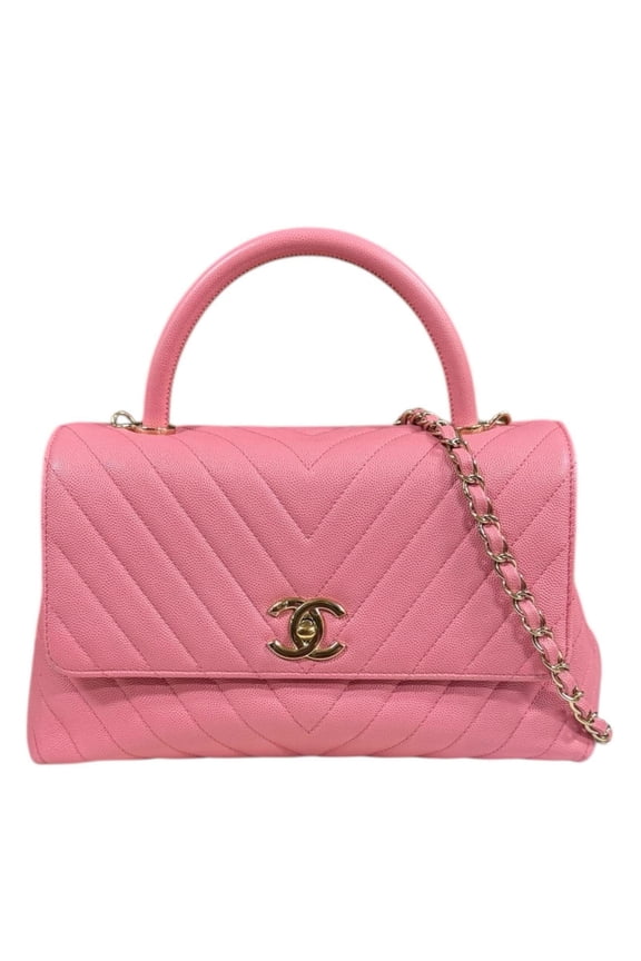 Pre-Owned Chanel Coco Handle 29 V-Stitch Shoulder Bag in Caviar Leather (A92991)... (Good)