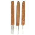 thumbnail image 2 of Raindrops 3pcs Dreadlock Crochet Hook Set Bamboo Handle Loc Needle Hair Dreads Crochet Needle Tool for Locs Braid Craft, 2 of 8