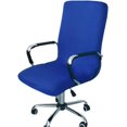 thumbnail image 2 of Funda para silla de oficina (azul L), universal, reemplazable, desmontable, giratoria, elástica, funda para sillón Boss, pantuflas, 2 of 5