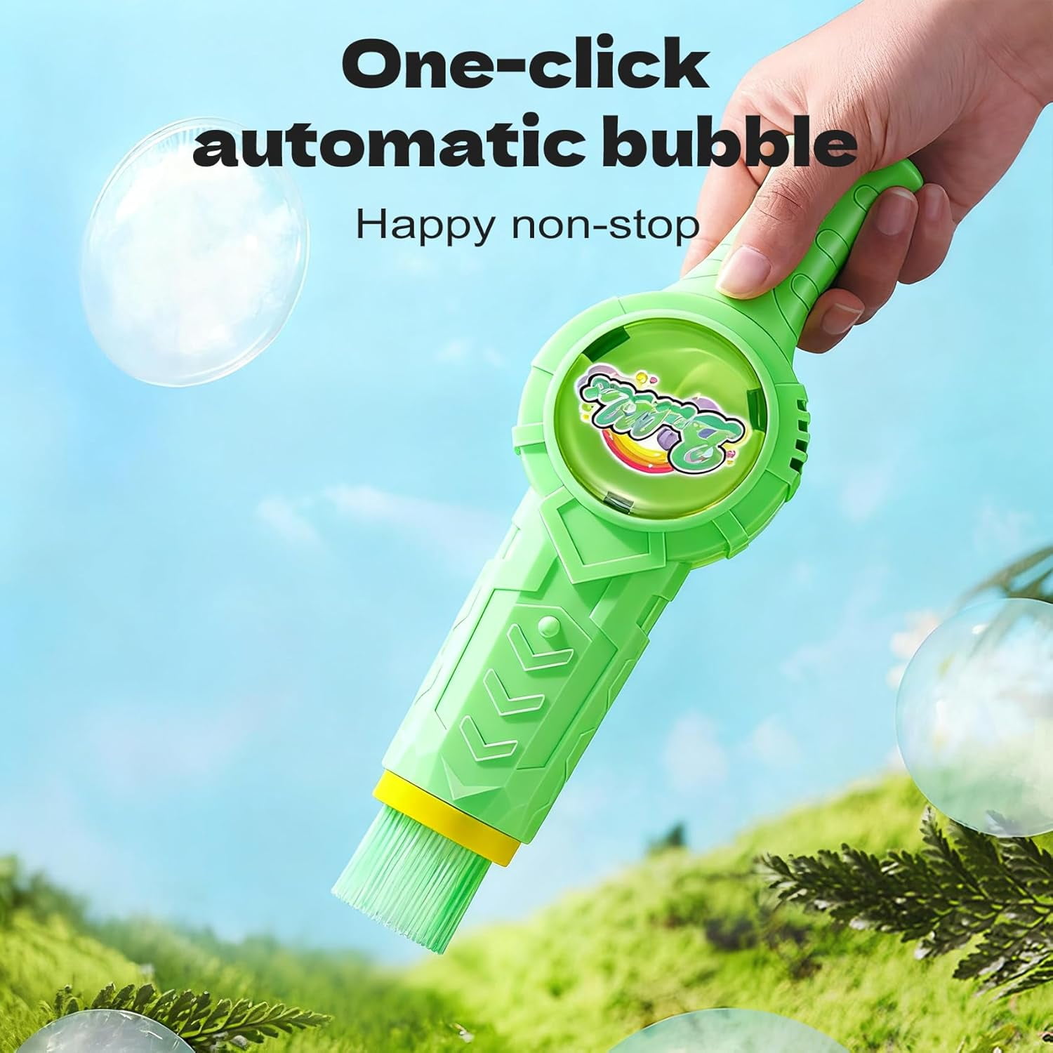2PCS Magic Fog Bubble Machine Wand, Rechargeable Automatic Electric Smoke Bubble Machine, Magic Smoke Bubble Maker, Colorful Lights & Music, Bubble Fog Game for Parties, Beaches, Summer